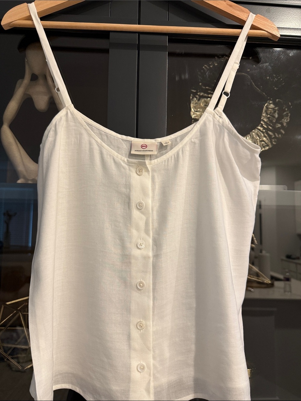 Ag Adriano Goldschmied Button-Front Spaghetti Strap Camisole